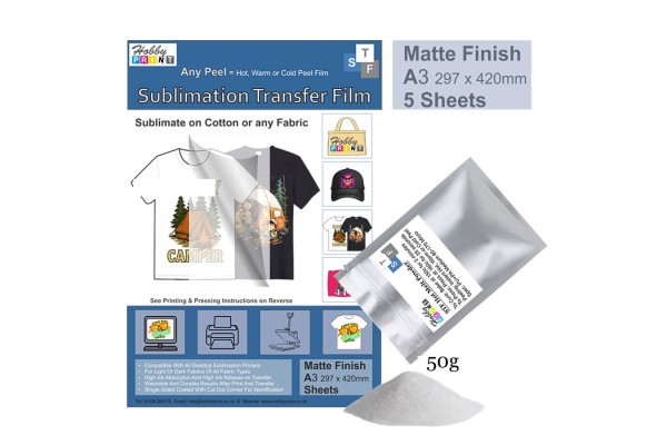 Sublimation to Film Transfer Kit for Printing onto Cotton T-Shirts - Try Me Pack
