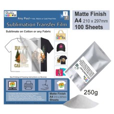 Sublimation to Film Kit for Printing onto Cotton T-Shirts - 100 x A4 Sheet Pack