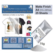 Sublimation to Film Kit for Printing onto Cotton T-Shirts - 25 x A4 Sheet Pack