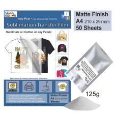 Sublimation to Film Kit for Printing onto Cotton T-Shirts - 50 x A4 Sheet Pack