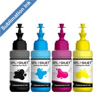 4 Colour set of Dye Sublimation Ink for Epson EcoTank Printers using 664 & 773 Series Inks, Splashjet.