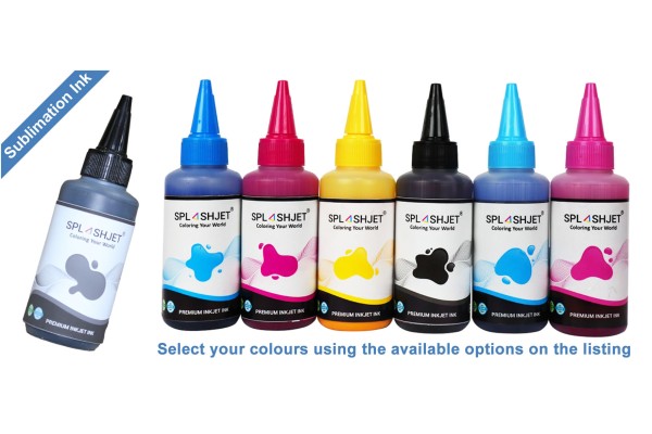 Super-Sub® Sublimation ink in 100ml Bottles for Epson Printers, Select ink colours, SplashJet Super-Sub® Brand