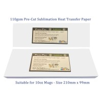 110gsm 240 x 99mm Dye Sublimation Pre-Cut 11oz Mug Transfer Paper - 100 Sheets.