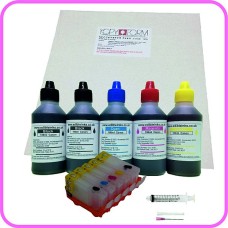 Edible Printer Refillable Cartridge Accessory Kit for Canon PGI-5, CLI-8 with Icing Sheets.