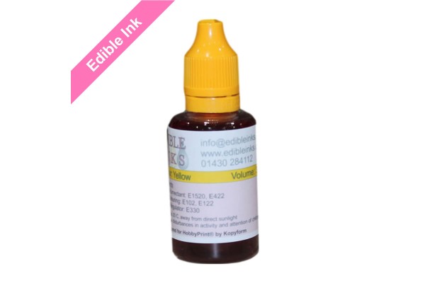 30ml Bottle of Yellow Edible Ink for Canon Printers.