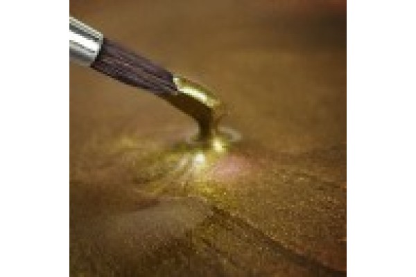 Metallic Food Paint - Metallic Light Gold in a 25ml Pot.