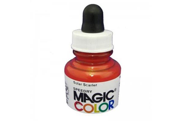 Liquid Acrylic Ink 28ml bottle with pipete MC600 - Solar Scarlet.