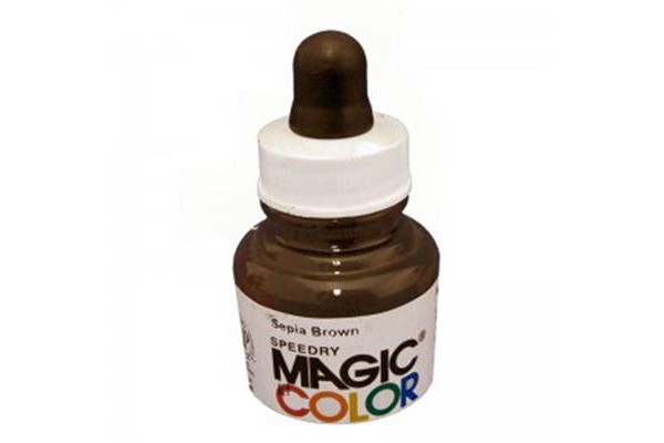 Liquid Acrylic Ink 28ml bottle with pipete MC720 - Sepia Brown.