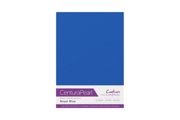 Centura Pearl, 10 Sheets of Royal Blue Single Side 300gsm Printable A4 Card